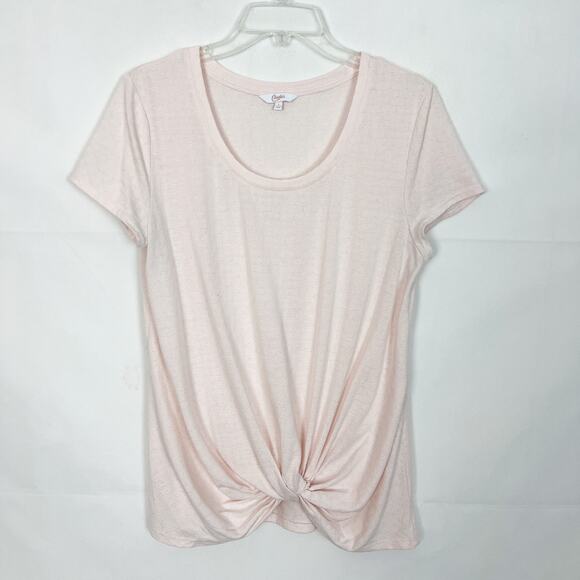 Candie's Knot Front Textured Pink Top Size L - Picture 1 of 10